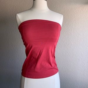 🍓Beautiful NWT Express Tube Cotton blend top maroon, rusty, burnt pink color